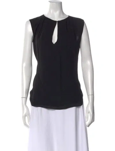 Pre-owned L'agence Silk Asymmetrical Top In Black