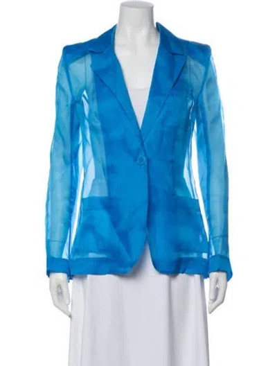 Pre-owned L'agence Silk Blazer In Blue