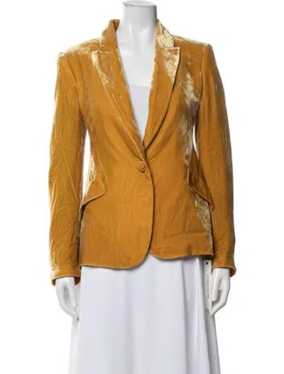 Pre-owned L'agence Silk Blazer In Yellow