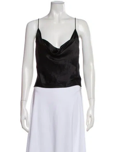 Pre-owned L'agence Silk Cowl Neck Blouse In Black