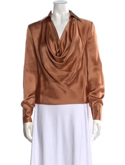 Pre-owned L'agence Silk Cowl Neck Blouse In Neutral