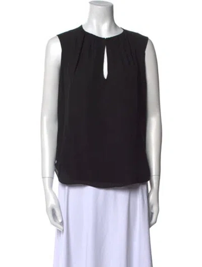 Pre-owned L'agence Silk Crew Neck Blouse In Black
