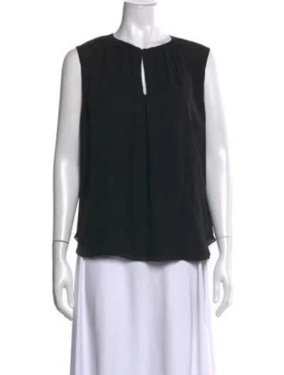 Pre-owned L'agence Silk Crew Neck Blouse In Black