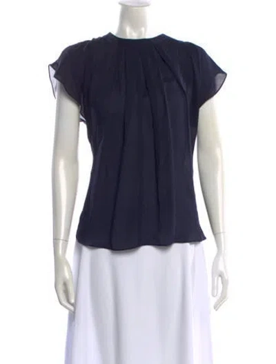 Pre-owned L'agence Silk Crew Neck Blouse In Blue