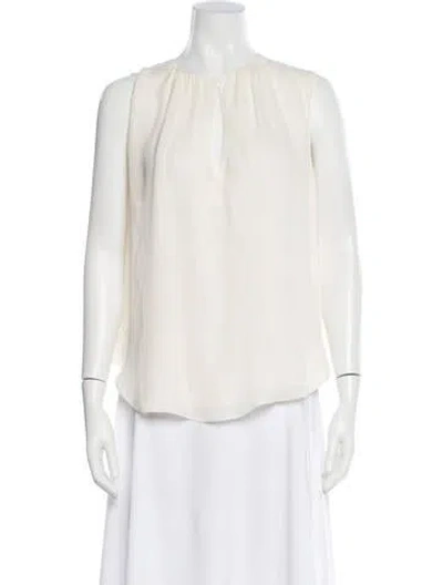 Pre-owned L'agence Silk Crew Neck Blouse In Neutral