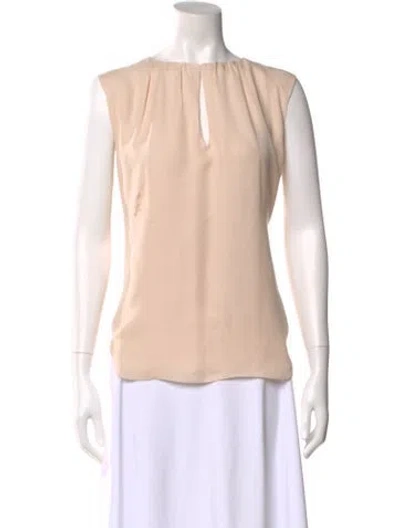 Pre-owned L'agence Silk Crew Neck Blouse In Pink