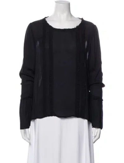 Pre-owned L'agence Silk Crew Neck Blouse W/ Tags In Gray