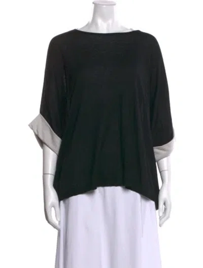 Pre-owned L'agence Silk Crew Neck Sweater In Black