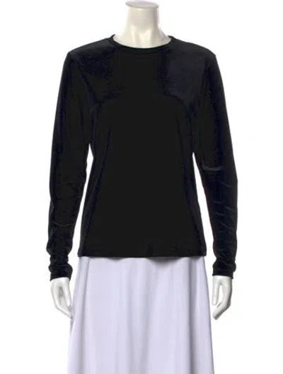 Pre-owned L'agence Silk Crew Neck Sweatshirt In Black