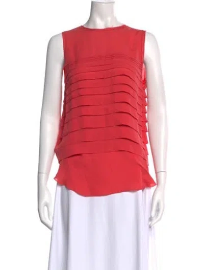 Pre-owned L'agence Silk Crew Neck Top In Pink