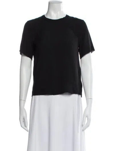 Pre-owned L'agence Silk Crew Neck T-shirt In Black