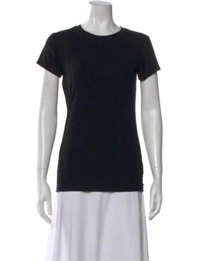 Pre-owned L'agence Silk Crew Neck T-shirt In Black