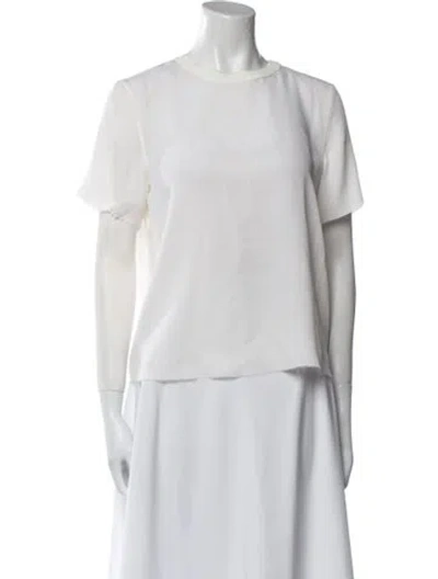 Pre-owned L'agence Silk Crew Neck T-shirt In White