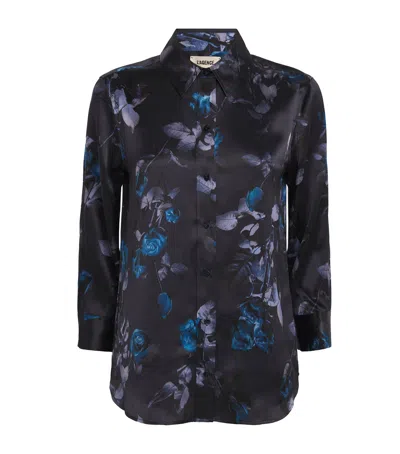 L'agence Silk Cropped-sleeve Dani Blouse In Black