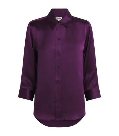 L'agence Dani Silk Blouse In Medium Violet In Purple