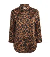 L'agence Leopard Dani Silk Blouse In Animal Print