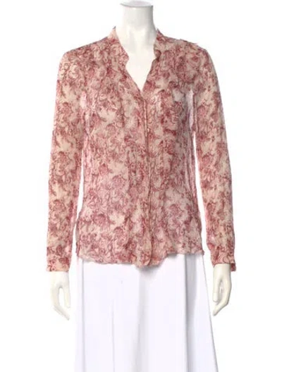 Pre-owned L'agence Silk Floral Print Blouse