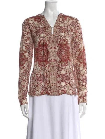 Pre-owned L'agence Silk Floral Print Blouse