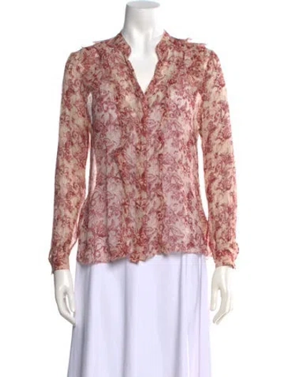 Pre-owned L'agence Silk Floral Print Blouse
