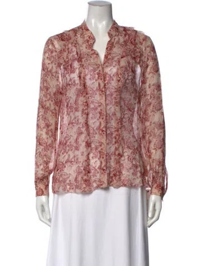 Pre-owned L'agence Silk Floral Print Blouse