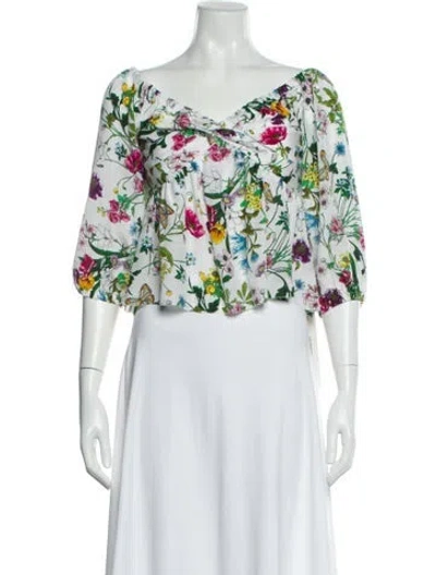 Pre-owned L'agence Silk Floral Print Blouse In Multi