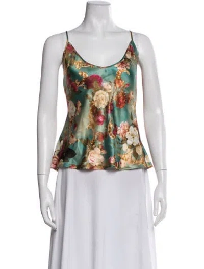 Pre-owned L'agence Silk Floral Print Blouse In Multi