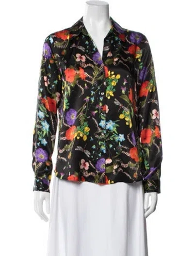 Pre-owned L'agence Silk Floral Print Blouse In Multi