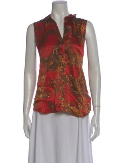 Pre-owned L'agence Silk Floral Print Blouse W/ Tags In Multi