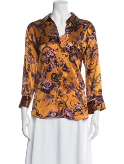 Pre-owned L'agence Silk Floral Print Blouse W/ Tags In Multi