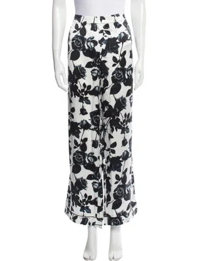 Pre-owned L'agence Silk Floral Print Pajamas In Multi