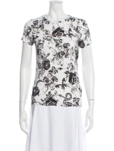 Pre-owned L'agence Silk Floral Print T-shirt In Neutral