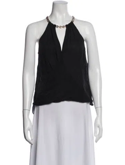 Pre-owned L'agence Silk Halterneck Top In Black