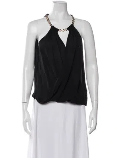 Pre-owned L'agence Silk Halterneck Top In Black