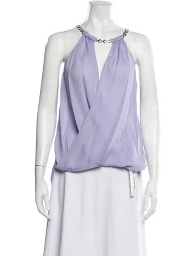 Pre-owned L'agence Silk Halterneck Top In Purple