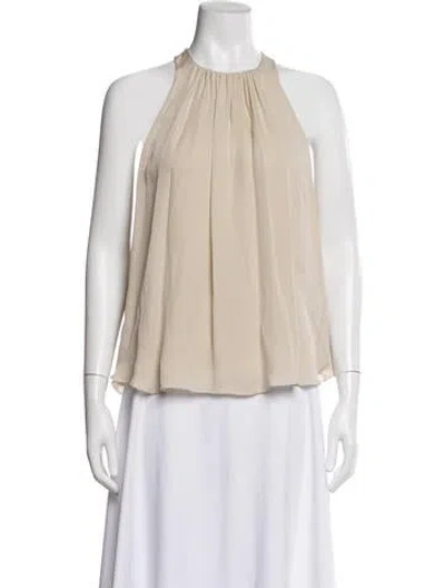 Pre-owned L'agence Silk Halterneck Top In White
