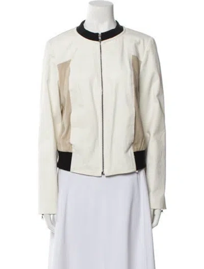 Pre-owned L'agence Silk Jacket In Neutral