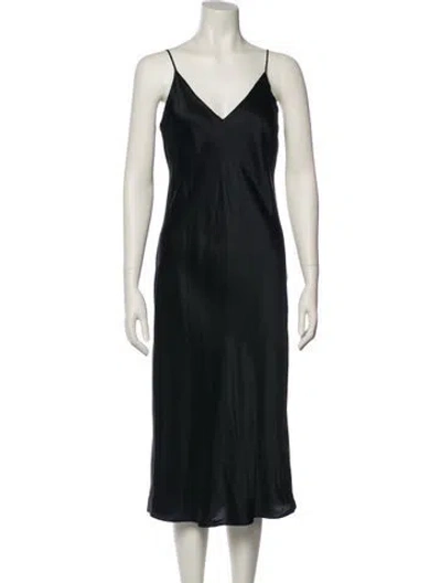 Pre-owned L'agence Silk Knee-length Dress In Black