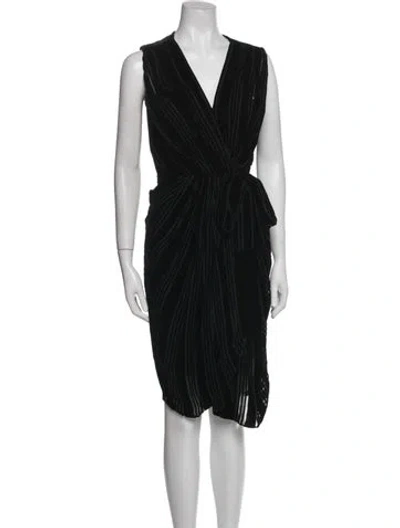 Pre-owned L'agence Silk Knee-length Dress In Black