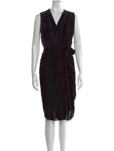 Pre-owned L'agence Silk Knee-length Dress In Black