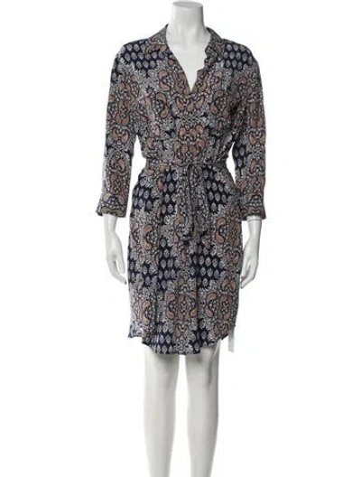 Pre-owned L'agence Silk Knee-length Dress In Blue