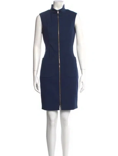 Pre-owned L'agence Silk Knee-length Dress In Blue