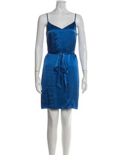 Pre-owned L'agence Silk Knee-length Dress In Blue