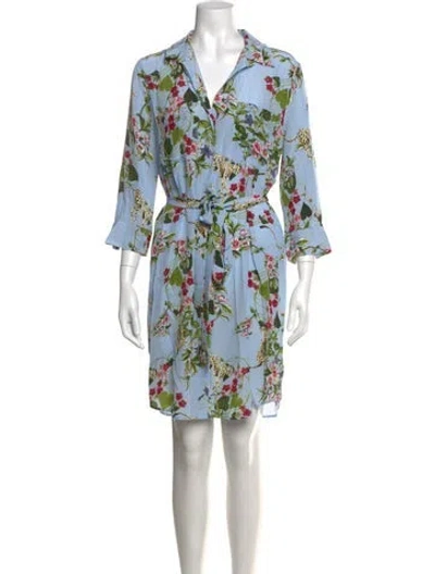 Pre-owned L'agence Silk Knee-length Dress In Blue/green