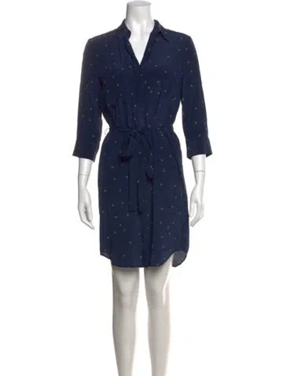 Pre-owned L'agence Silk Knee-length Dress In Blue/metallic