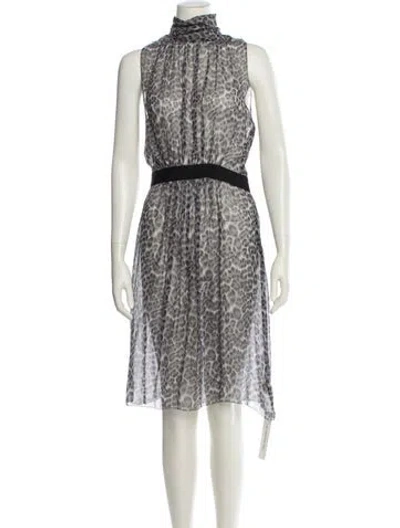 Pre-owned L'agence Silk Knee-length Dress In Gray