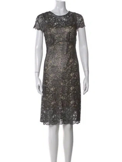 Pre-owned L'agence Silk Knee-length Dress In Gray