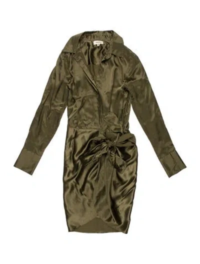 Pre-owned L'agence Silk Knee-length Dress In Green
