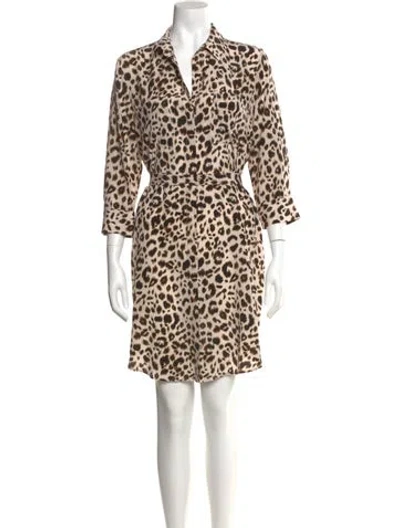 Pre-owned L'agence Silk Knee-length Dress In Neutral