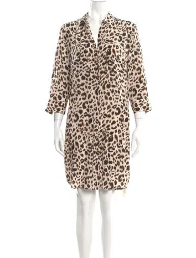 Pre-owned L'agence Silk Knee-length Dress In Neutral