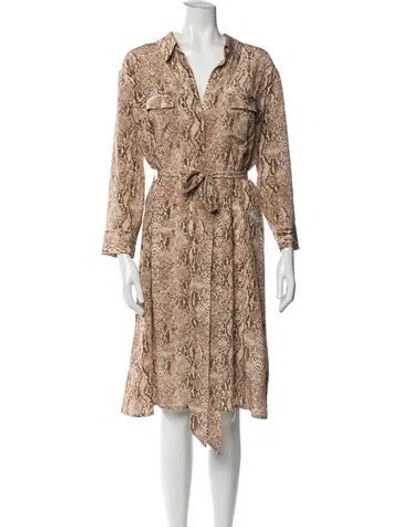 Pre-owned L'agence Silk Knee-length Dress In Neutral